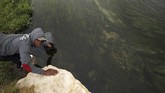 Padahal, Afrika Selatan sendiri memiliki salah satu penampungan air terbesar di dunia yaitu danau Theewaterskloof. Hanya saja, musim kemarau yang telah berlangsung tiga tahun membuat sebagian besar bendungan itu mengering. (REUTERS/Mike Hutchings)