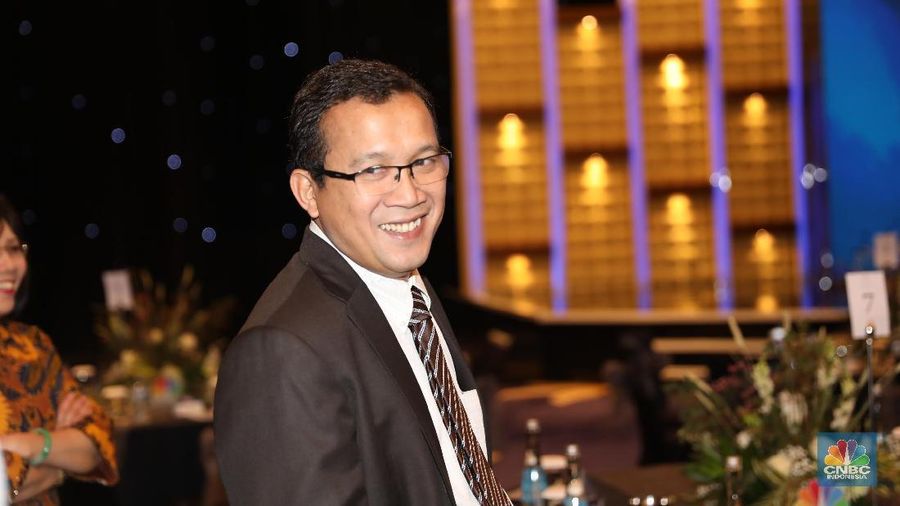 Direktur Keuangan dan Strategis Bisnis Bank BRI, Haru Koemahargyo (CNBC Indonesia/ Muhammad Sabki)
