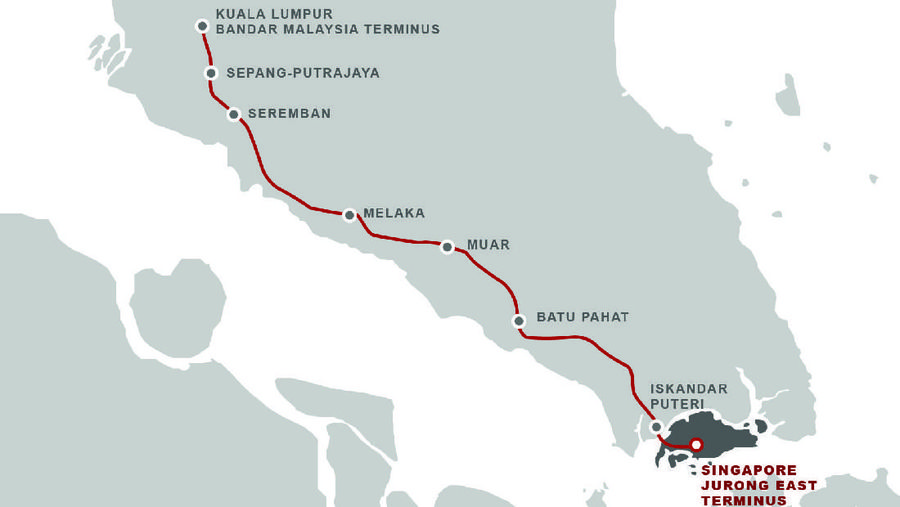 Pembangunan Kota Jurong Lake di Singapura sangat bergantung pada pembangunan stasiun akhir kereta cepat Malaysia-Singapura.