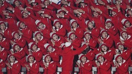 FOTO: Pesona Pemandu Sorak Korut di Olimpiade Pyeongchang