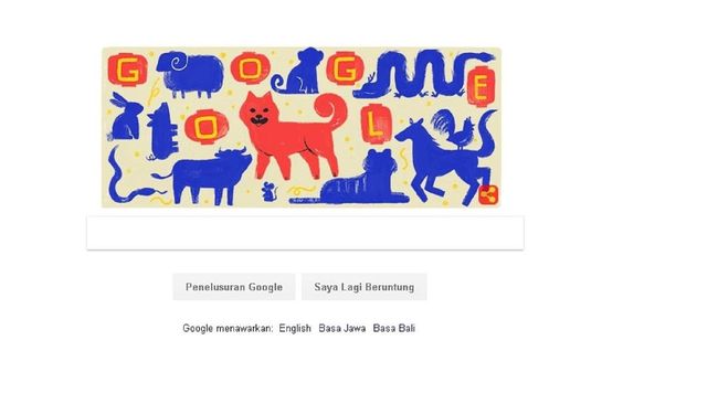 Rayakan Imlek, Google Tampilkan Doodle Anjing Tanah & Lampion