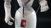 Robot ini memiliki tinggi sekitar 120 cm dan dirancang dengan mata yang terang serta gerakan lengan dan jari saat berbicara. (REUTERS/Michaela Rehle)