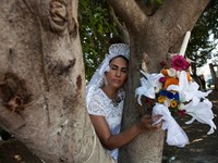 Aksi Sejumlah Wanita di Meksiko Menikah Dengan Pohon