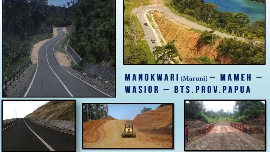 Kementerian PUPR memacu pembangunan Jalan Trans Papua Barat sepanjang 1.070,62 km yang merupakan bagian dari Jalan Trans Papua.