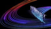 Para seniman tampil di perayaan penutupan Olimpiade Musim Dingin di Pyeongchang, Korea Selatan. (REUTERS/Christian Hartmann)
