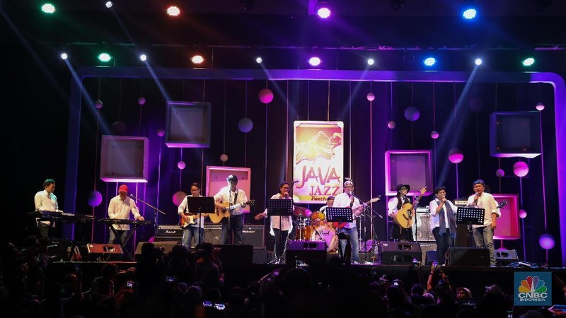 Para menteri tampil di acara Java Jazz 2018. Menggambarkan kekompakan Kabinet Kerja Presiden Joko Widodo.
