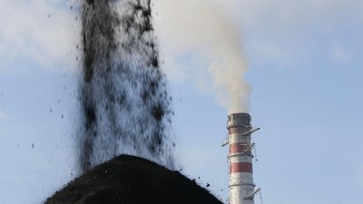 A pile of coal is seen at a warehouse of the Trypillian thermal power plant, owned by Ukrainian state-run energy company Centrenergo, in Kiev region, Ukraine November 23, 2017. Picture taken November 23, 2017. REUTERS/Valentyn Ogirenko