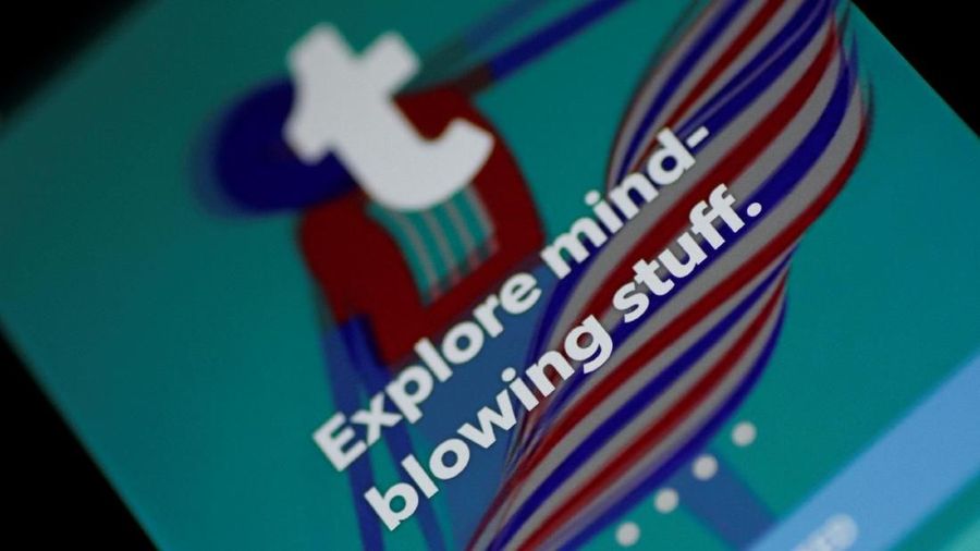 The Tumblr application is seen on a mobile phone in this illustration photo March 7, 2018.      REUTERS/Thomas White/Illustration