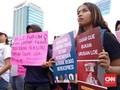Aksi Hari Perempuan Internasional Ikut Suarakan Hak Bercadar