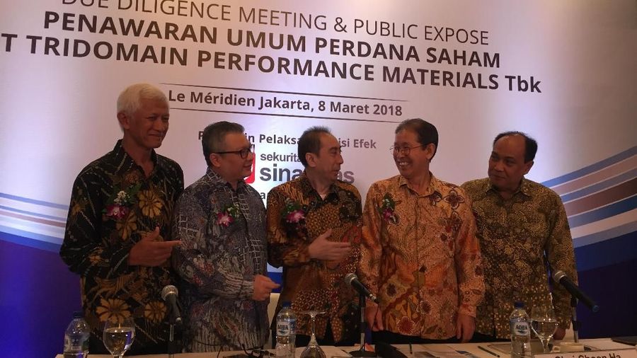PT Tridomain Performance Materials Tbk (TDPM) menurunkan jumlah penerbitan obligasi menjadi Rp 100 miliar dari target awal Rp 250 miliar
