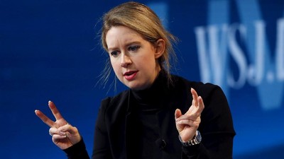 Elizabeth Holmes FILE PHOTO: Elizabeth Holmes, founder and CEO of Theranos, speaks at the Wall Street Journal Digital Live (WSJDLive) conference at the Montage hotel in Laguna Beach, California, October 21, 2015. REUTERS/Mike Blake/File Photo