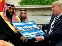 Momen Presiden Trump Sambut Putra Mahkota Arab Saudi