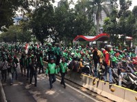Driver Tetap Demo di Asian Games, Bantah Go-Jek Cs Soal Tarif