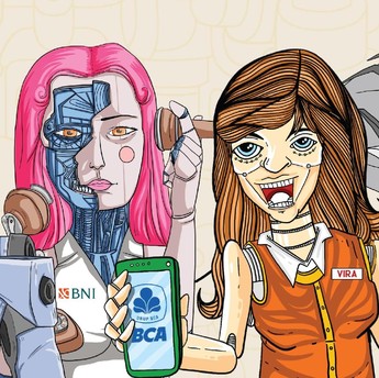 Ini 4 Robot Bank di RI : Cinta, Mita, Vira, dan Sabrina