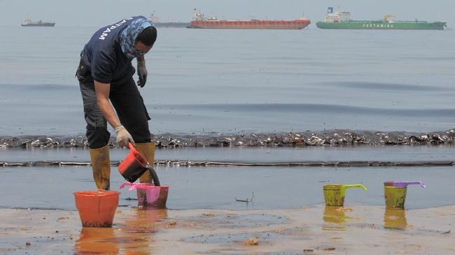 Minyak di Pesisir Balikpapan Ditargetkan Bersih 4 Hari Lagi