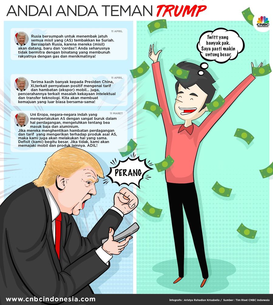 Andai saja Anda teman dekat sang Presiden Donald Trump dan main saham, Anda bisa kaya seketika!