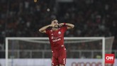 Ketangguhan Muhammad Ridho akhirnya sirna setelah bintang Persija Jakarta, Jaimerson Da Silva mampu mengeksekusi tendangan bebas dengan brilian di menit ke- 40. (CNN Indonesia/Adhi Wicaksono.)