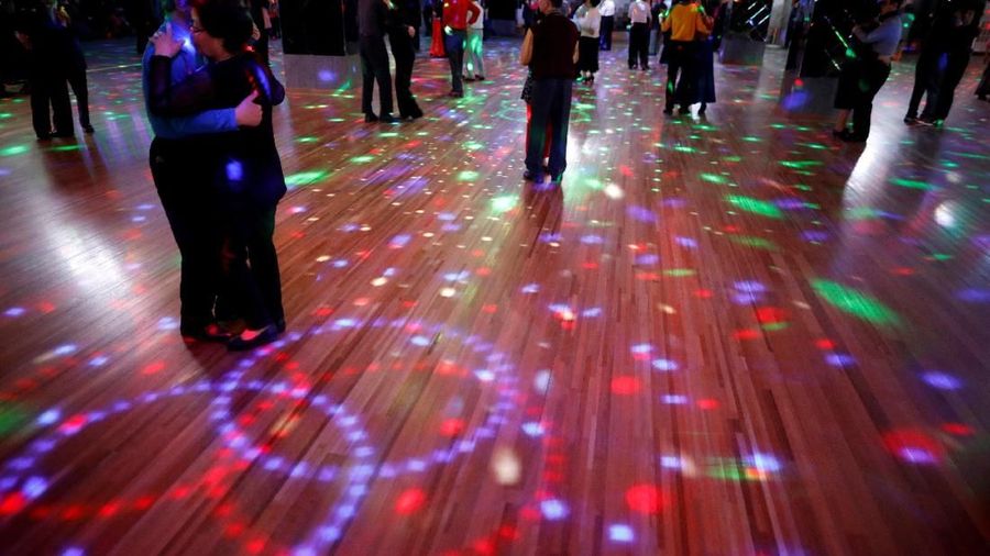 Elderly people dance at the New Hyundai Core colatec in Seoul, South Korea, April 10, 2018. Picture taken April 10, 2018. To match Feature SOUTHKOREA-AGEING/DISCOS REUTERS/Kim Hong-Ji