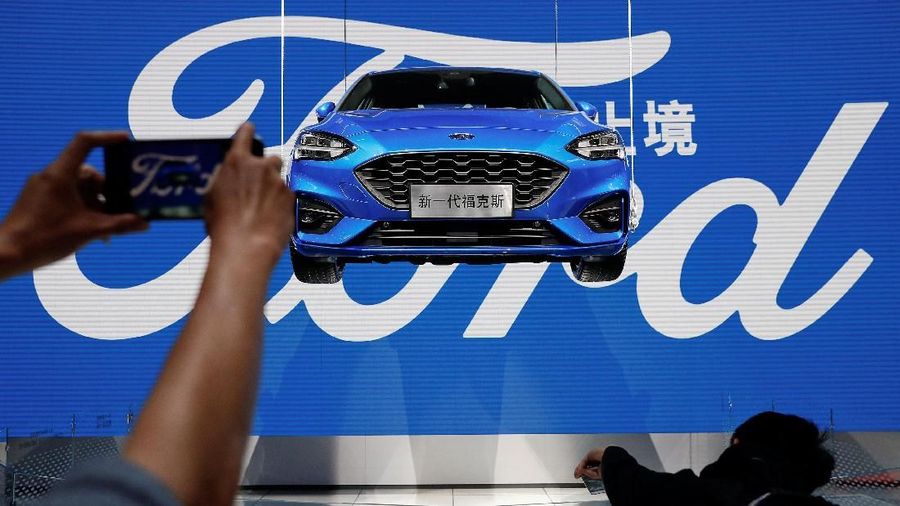 New Ford Focus is presented during a media preview of the Auto China 2018 motor show in Beijing, China April 25, 2018. REUTERS/Damir Sagolj