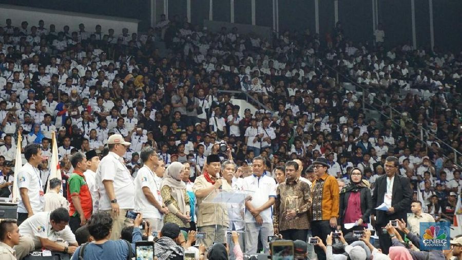 Prabowo berjanji akan memenuhi 10 tuntutan buruh.
