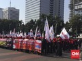 Massa Buruh Bubar, Jalan Medan Merdeka Kembali Dibuka