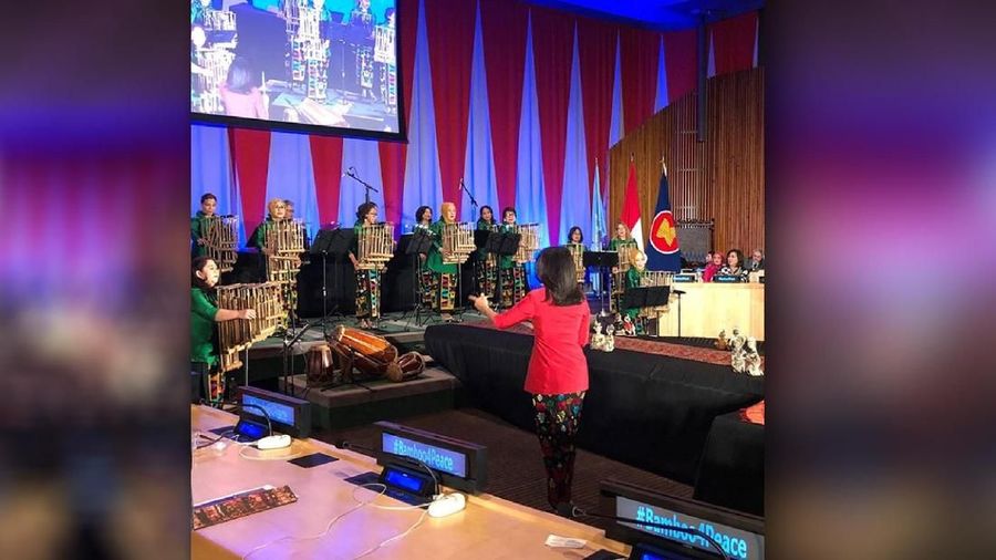 Demonstrasi angklung di Markas PBB ini salah satunya agar RI mendapat dukungan untuk menjadi Anggota Dewan Keamanan PBB 2019 - 2020.