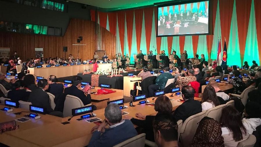 Demonstrasi angklung di Markas PBB ini salah satunya agar RI mendapat dukungan untuk menjadi Anggota Dewan Keamanan PBB 2019 - 2020.