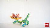 Seniman di balik labu itu, Yayoi Kusama, yang memang identik dengan polkadot dan labu warna kuning hitam, akan berpameran di Museum MACAN, 12 Mei hingga 9 September 2018. (CNN Indonesia/Agniya Khoiri)