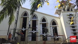 Gereja Santa Maria Lokasi Bom Surabaya Mulai Direnovasi