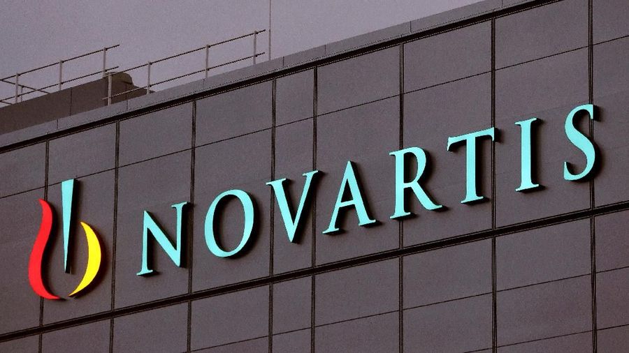 FILE PHOTO: Swiss drugmaker Novartis' logo is seen at the company's plant in the northern Swiss town of Stein, Switzerland October 23, 2017.   REUTERS/Arnd Wiegmann/File Photo