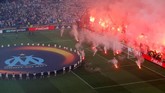 Suasana jelang final Liga Europa 2018 antara Olympique Marseille vs Atletico Madrid di Stadion Parc Olympique Lyonnais, Rabu (16/5). (REUTERS/Vincent Kessler)