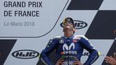 Valentino Rossi merebut podium keduanya musim ini setelah di MotoGP Qatar. Finis ketiga juga membuat Rossi naik ke posisi empat klasemen sementara MotoGP 2018 dengan 56 poin. (REUTERS/Gonzalo Fuentes)
