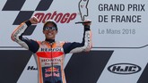Marc Marquez meraih tiga kemenangan beruntun di MotoGP 2018. Sebelumnya, pebalap 25 tahun itu menang di MotoGP Amerika Serikat dan MotoGP Spanyol. (REUTERS/Gonzalo Fuentes)
