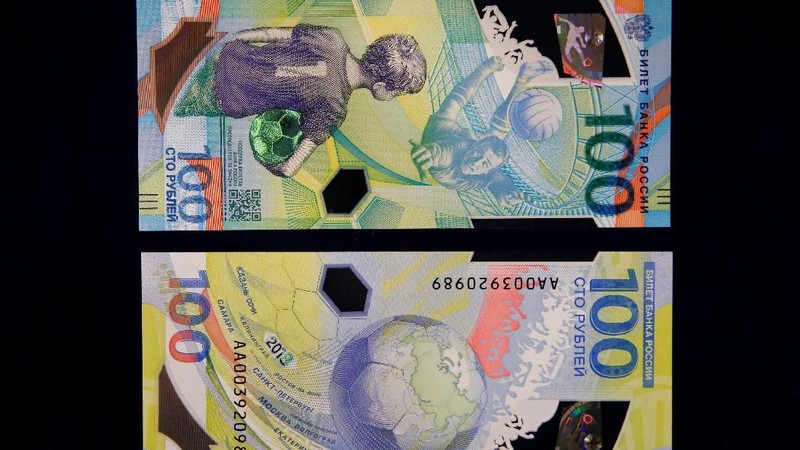 Bank Sentral Rusia telah meluncurkan lembaran 100 rubel untuk memperingati Piala Dunia FIFA 2018 mendatang.