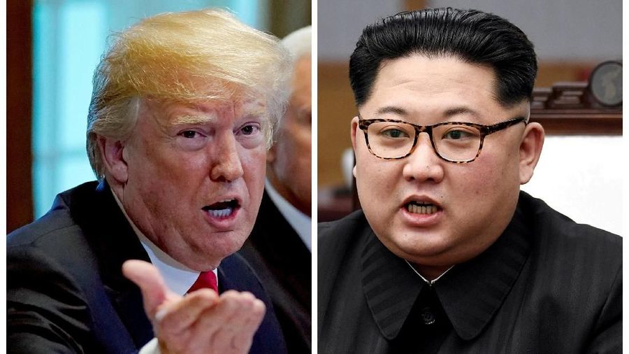 FILE PHOTO: A combination photo shows U.S.  President Donald Trump and North Korean leader Kim Jong Un (R) in Washignton, DC, U.S. May 17, 2018 and in Panmunjom, South Korea, April 27, 2018 respectively.  REUTERS/Kevin Lamarque and Korea Summit Press Pool