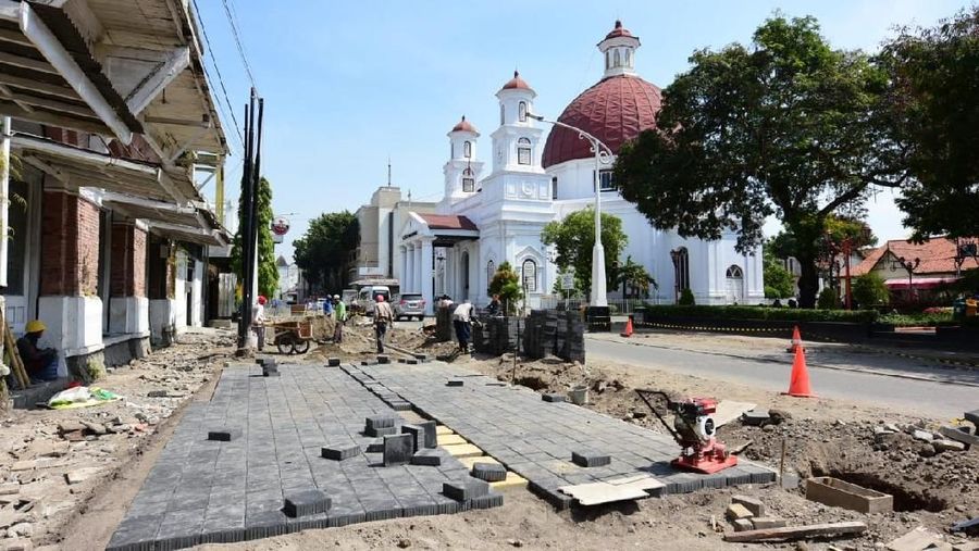 Penataan Kota Lama Semarang dilakukan selama 2 Tahun sejak 2017 dan ditargetkan rampung akhir 2018.