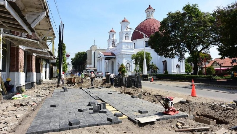 Penataan Kota Lama Semarang dilakukan selama 2 Tahun sejak 2017 dan ditargetkan rampung akhir 2018.