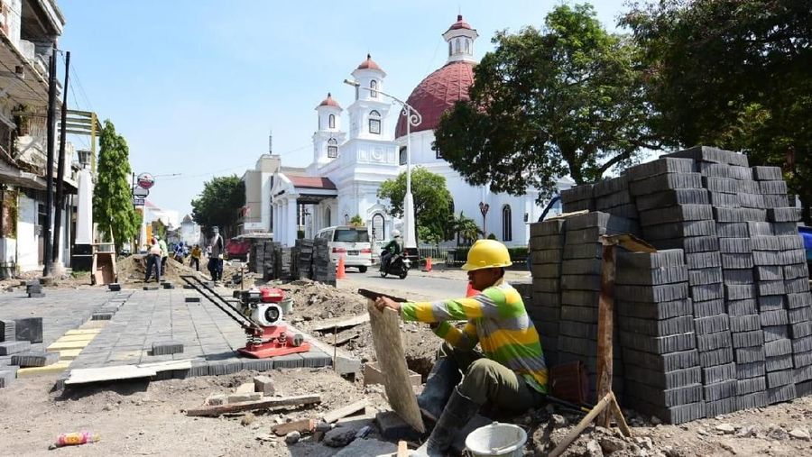 Penataan Kota Lama Semarang dilakukan selama 2 Tahun sejak 2017 dan ditargetkan rampung akhir 2018.