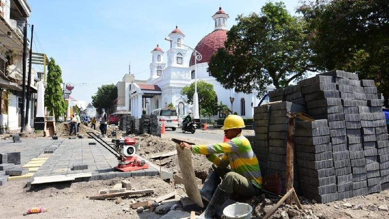 Penataan Kota Lama Semarang dilakukan selama 2 Tahun sejak 2017 dan ditargetkan rampung akhir 2018.