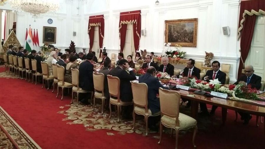 PM India Narendra Modi hari ini bertemu dengan Presiden Joko Widodo.
