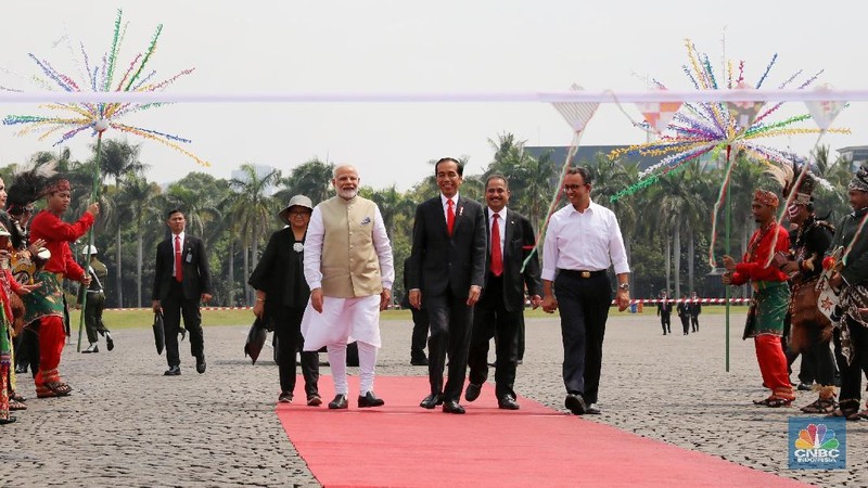 Kegiatan ini dilakukan setelah Jokowi dan Narendra melakukan pertemuan bilateral di Istana Merdeka.