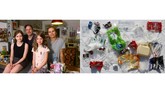 Keluarga Alexander Raduenz (kedua dari kiri) di Berlin, Jerman, bersama pasangannya, Berit, dan kedua anaknya dengan sampah-sampah plastik mereka. Alexander berjanji untuk mengurangi jejak karbon mereka sebanyak mungkin dan menggunakan alternatif selain plastik. (REUTERS/Hannibal Hanschke)
