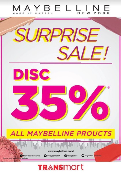 Hanya Hari Ini, Diskon Makeup 35% di Transmart Department Store Hanya Hari Ini, Diskon Makeup 35% di Transmart Department Store
