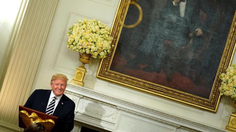 U.S. President Donald Trump speaks at the start of an Iftar dinner at the White House in Washington, U.S., June 6, 2018. REUTERS/Joshua Roberts