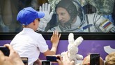 Ketiga astronaut menumpang roket Soyuz MS-09, versi pembaruan dari roket seri MS yang diluncurkan dari Baikonur Cosmodrome, Kazakhstan.(dok. REUTERS/Shamil Zhumatov)