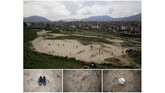 Para warga lokal tengah menikmati permainan sepak bola di Kota Kathmandu, Nepal, 15 May 2018. Pemain Persija, Rohit Chand, merupakan pesepakbola dari negara tersebut. (REUTERS/Navesh Chitrakar)