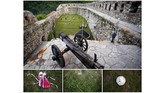 Para remaja dan anak-anak yang menikmati bermain bola di kota tua Vranduk, Bosnia-Herzegovina, yang dibangun pada abad ke-14. (REUTERS/Dado Ruvic)