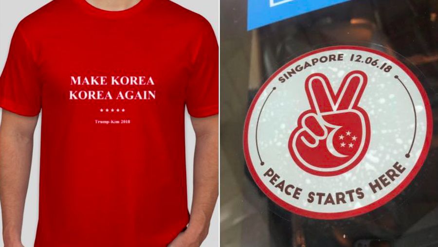 Suvenir pertemuan Presiden AS Donald Trump dan Pemimpin Korea Utara (Korut) Kim Jong Un beragam, mulai dari stiker hingga koin emas.