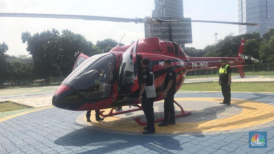 Helikopter menjadi gaya baru dalam mudik Lebaran 2018.