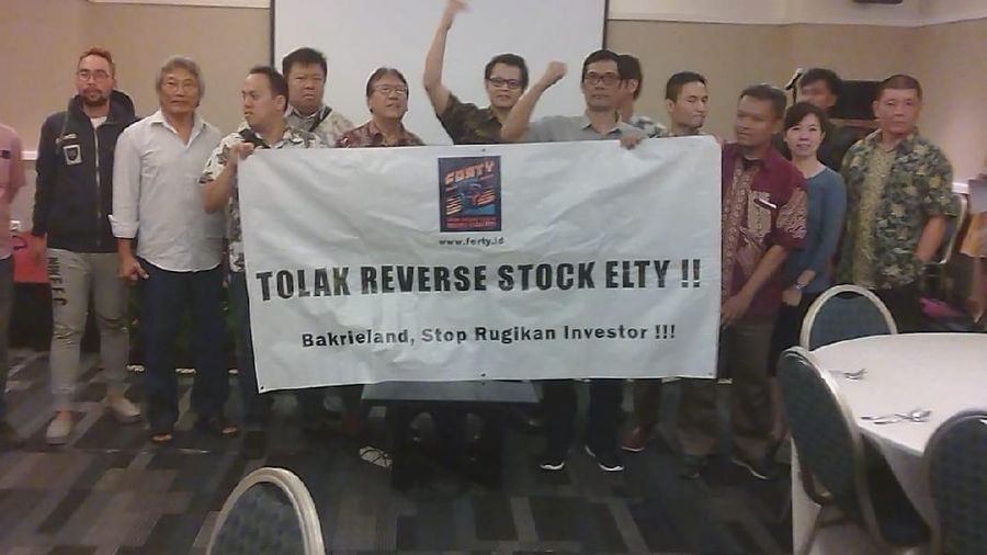 Perseroan menyampaikan paparan terkait alasan dan keuntungan ELTY dalam melakukan reverse stock kepada para pemegang saham perseroan.